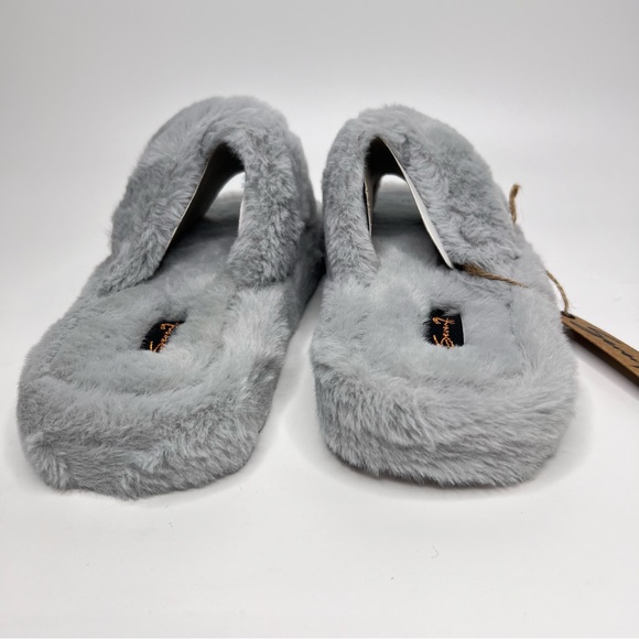 Seven7 Kiki Slate Gray Faux Fur Slides Slippers Size9 - Picture 5 of 13